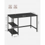 Skrivbord - Datorbord med 2 Hyllor 120 x 60 x 75 cm Industriell Svart