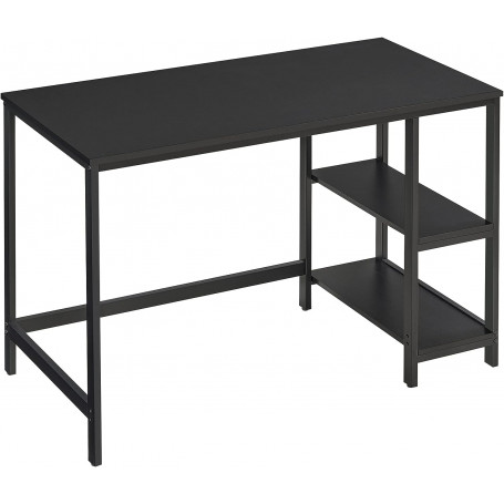 Skrivbord - Datorbord med 2 Hyllor 120 x 60 x 75 cm Industriell Svart