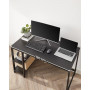 Skrivbord - Datorbord med 2 Hyllor 120 x 60 x 75 cm Industriell Svart