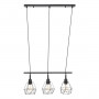 Pendellampa Metall Svart 3 Lampor "Flave" L.56 cm