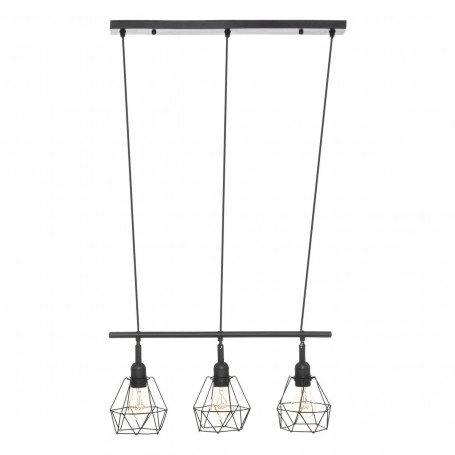 Pendellampa Metall Svart 3 Lampor "Flave"  L.56 cm