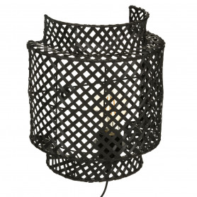 Vägglampa Bambu Svart "Liby" D.23 cm