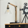 Bordslampa Trä Glas "Alak" H.59 cm