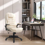 Kontorsstol med Massagefunktion i 6-Punkt Ergonomisk Läder Beige