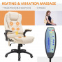 Kontorsstol med Massagefunktion i 6-Punkt Ergonomisk Läder Beige