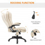Kontorsstol med Massagefunktion i 6-Punkt Ergonomisk Läder Beige