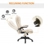 Kontorsstol med Massagefunktion i 6-Punkt Ergonomisk Läder Beige