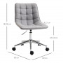 Kontorsstol Ärmlös Ljusgrå Vintage-läder, Justerbar Höjd 45–55 cm, ...