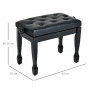 Pianopall Höjdjusterbar 64 x 35 x 45 - 55 cm