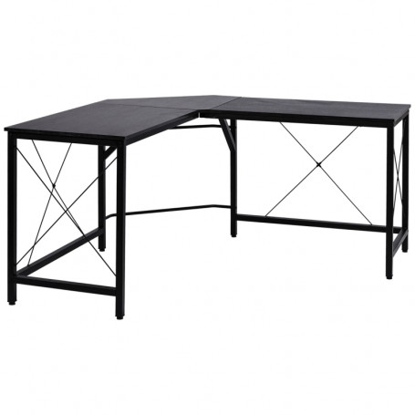 L-format Hörnskrivbord Svart 150 x 150 x 76 cm