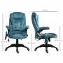Kontorsstol med Massagefunktion Sammet Blå