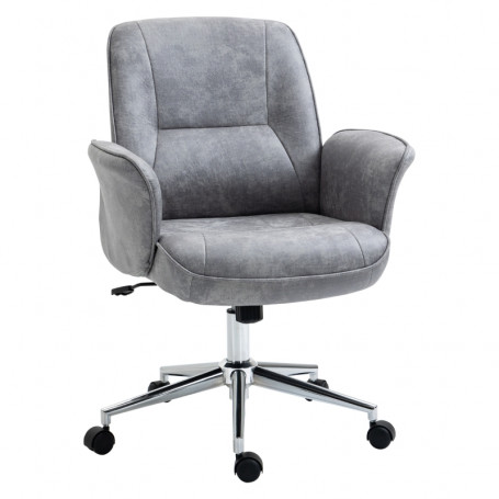 Ergonomisk Kontorsfåtölj Vintage Läder Ljusgrå Multi-Tonal Effekt