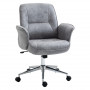 Ergonomisk Kontorsfåtölj Vintage Läder Ljusgrå Multi-Tonal Effekt