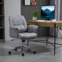 Ergonomisk Kontorsfåtölj Vintage Läder Ljusgrå Multi-Tonal Effekt