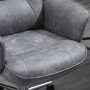 Ergonomisk Kontorsfåtölj Vintage Läder Ljusgrå Multi-Tonal Effekt
