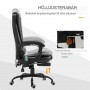 Ergonomisk Kontorsstol med 7 Massagepunkter, Fotstöd Läder Svart