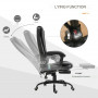 Ergonomisk Kontorsstol med 7 Massagepunkter, Fotstöd Läder Svart