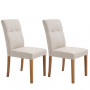 2x Matstolar Set Stoppad Beige 50 x 62 x 96 cm
