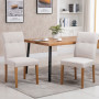 2x Matstolar Set Stoppad Beige 50 x 62 x 96 cm