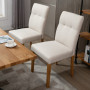 2x Matstolar Set Stoppad Beige 50 x 62 x 96 cm