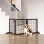 Hundgrind Barriär Självsående 185 x 36 x 71 cm Vikbar Brun