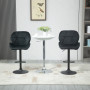 2 st Barstolar Ergonomisk Sammet Svart Sits H. 60-81,5 cm