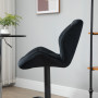 2 st Barstolar Ergonomisk Sammet Svart Sits H. 60-81,5 cm