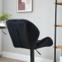 2 st Barstolar Ergonomisk Sammet Svart Sits H. 60-81,5 cm