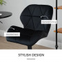 2 st Barstolar Ergonomisk Sammet Svart Sits H. 60-81,5 cm