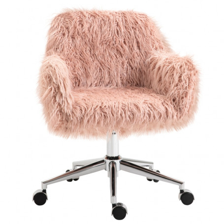 Kontorsstol / Sminkstol Päls Nude Rosa Fluffy