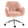 Kontorsstol / Sminkstol Päls Nude Rosa Fluffy