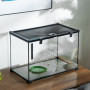 Glasbur / Avelslåda för Reptiler, Spindeldjur Med Termometer 50 x 30 x 35 cm Terrarium