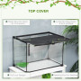 Glasbur / Avelslåda för Reptiler, Spindeldjur Med Termometer 50 x 30 x 35 cm Terrarium
