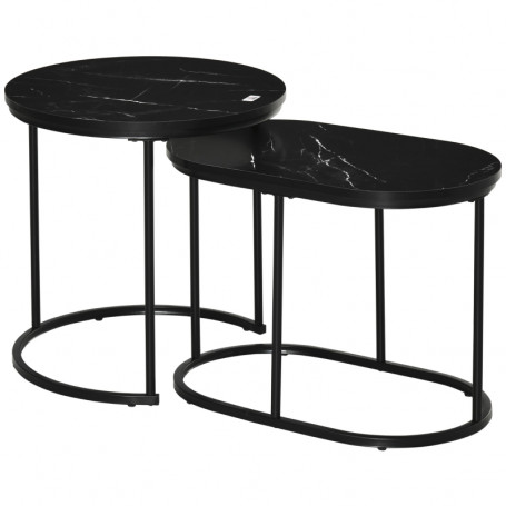 Satsbord 2st Marmor Stil / Soffbord Set