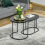 Satsbord 2st Marmor Stil / Soffbord Set
