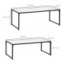 Soffbord Set 2st Glasskiva Metallram Svart 119 x 56 x 44,5 cm