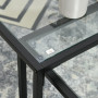 Soffbord Set 2st Glasskiva Metallram Svart 119 x 56 x 44,5 cm