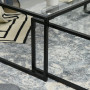 Soffbord Set 2st Glasskiva Metallram Svart 119 x 56 x 44,5 cm