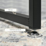 Soffbord Set 2st Glasskiva Metallram Svart 119 x 56 x 44,5 cm