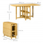 Fällbart Matbord 4-6 Personer Plats- Sparande 149,5 x 80 x 73,5 cm