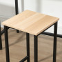 Barbord Set i Industriell Design Bord med 2 Pallar Svart / Ek 80 x 50 x 85 cm