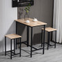 Barbord Set i Industriell Design Bord med 2 Pallar Svart / Ek 80 x ...
