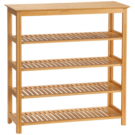 Skohylla Konsolbord Bambu med 4 Hyllor 80 x 29 x 82 cm