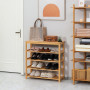Skohylla Konsolbord Bambu med 4 Hyllor 80 x 29 x 82 cm