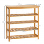 Skohylla Konsolbord Bambu med 4 Hyllor 80 x 29 x 82 cm