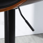 Barstol Set x2 Ergonomisk Svart Läder med Poppelträ Höjdjusterbar