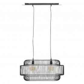 Hänglampa Metall Svart 2 Lampor "Stora" D.72,5 cm