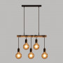Pendellampa Svart Metall 5 Lampor "Jake" L 120 cm