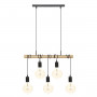 Pendellampa Svart Metall 5 Lampor "Jake" L 120 cm