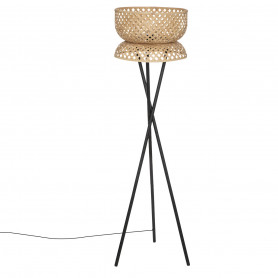 Golvlampa Tripod Bambu Svart "Suny" H.145 cm